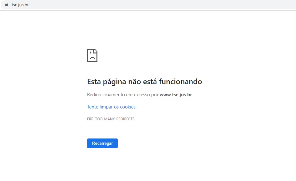 Foto: O site do TSE ficou fora do ar por várias horas.