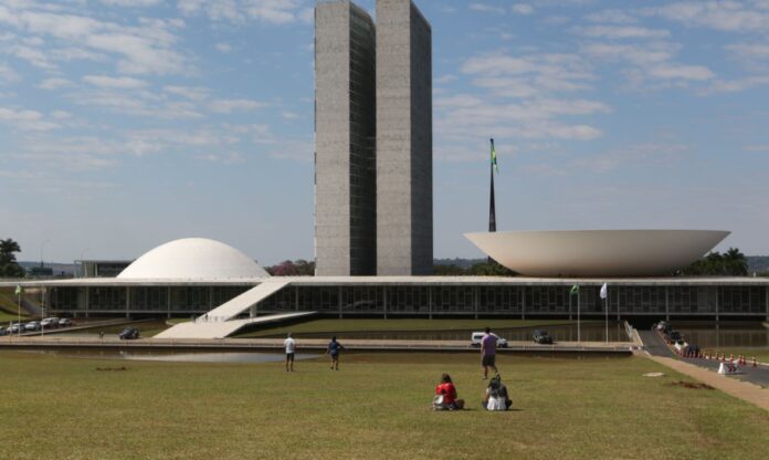 Palácio do Congresso Nacional na Esplanada dos Ministérios em Brasília