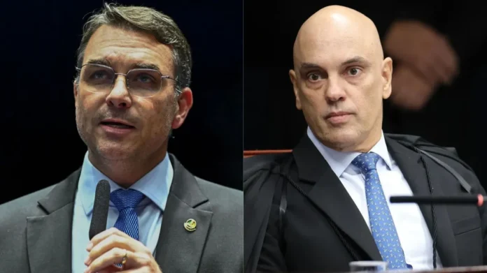 Flavio Bolsonaro e Alexandre de Moraes - montagem
